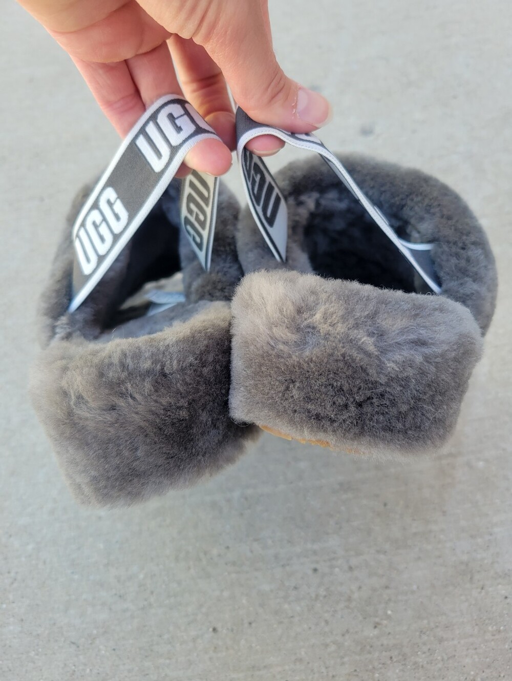UGG Fluff Yeah Slide Charcoal Gray Womens 8 - Picture 6 of 8
